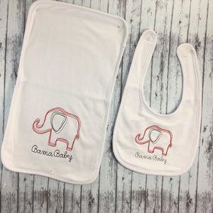 Alabama sketch design bib and burp cloth
